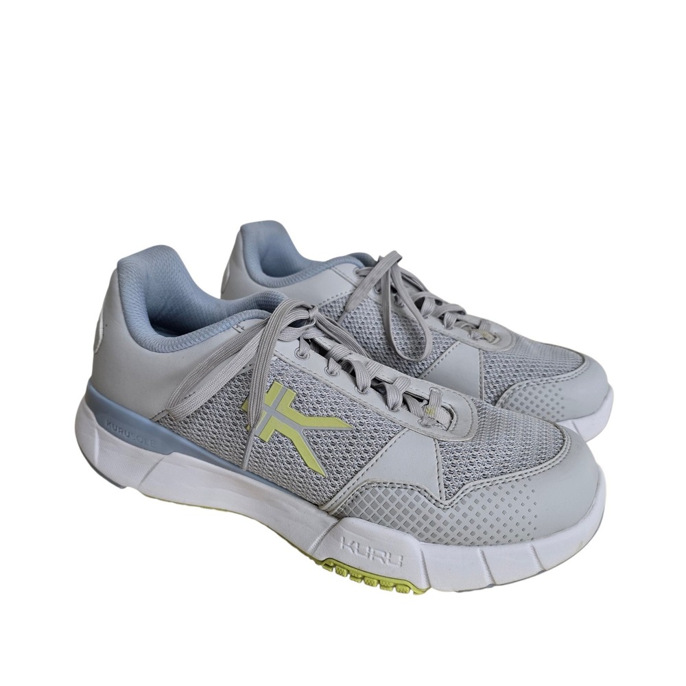 Kuru Quantum Womens Walking Shoes Grey Blue Lime Green Sneakers Size 10 Medium